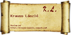 Krauss László névjegykártya